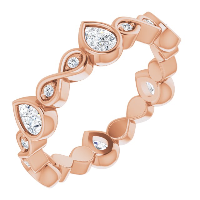 1.36 ct. Bezel Set Pear And Round Diamond Eternity Band-VIRABYANI